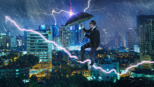 Challenging a Termination for Default Businessman facing a storm